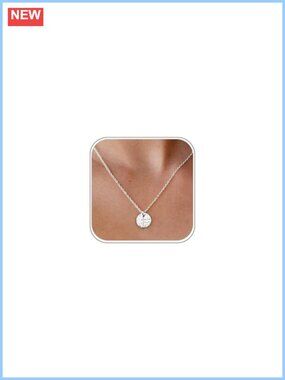 14K Gold Silver Plated Hammered Cross Disc Pendant Necklace
